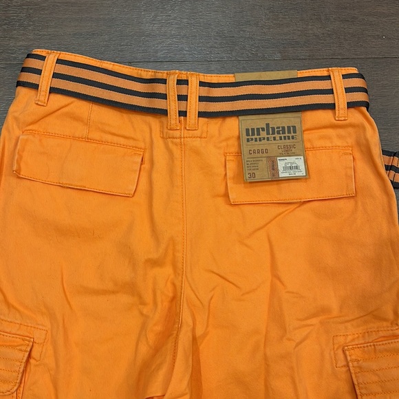NWT urban pipeline Cargo Shorts Classic Length Size 30 Orange - Picture 5 of 7